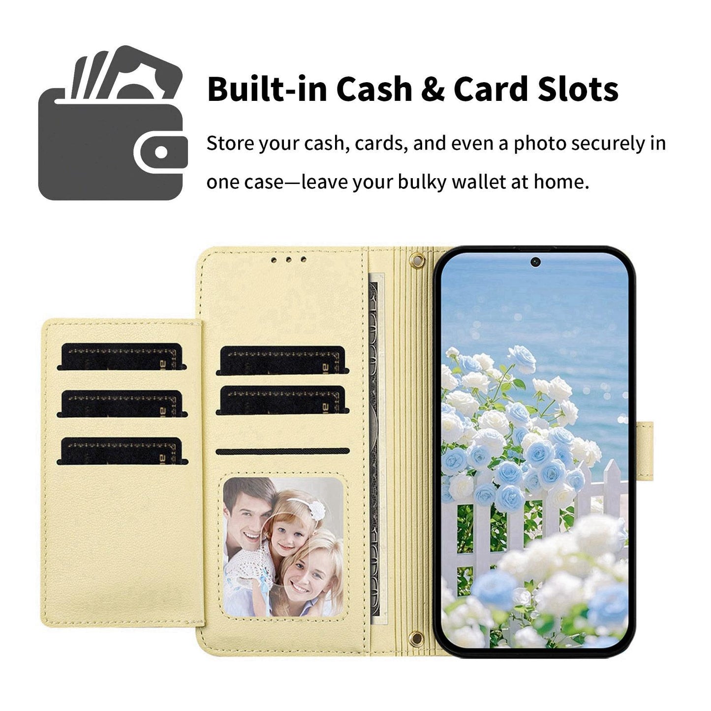 For Redmi K90 Pro Max / Poco F8 Ultra Butterfly Flower Zipper Wallet Vegan Leather Phone Case with Strap(Yellow)