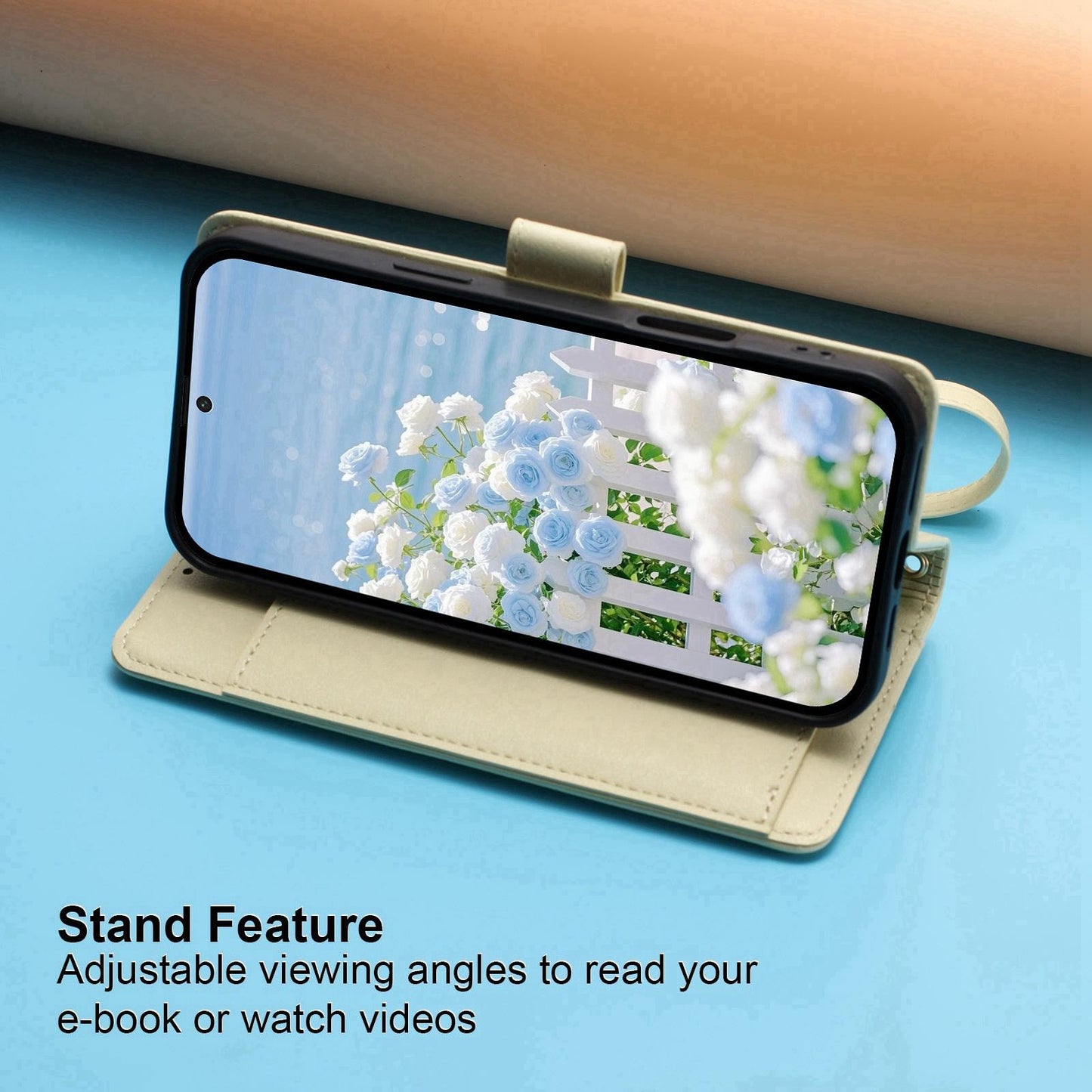 For Redmi K90 Pro Max / Poco F8 Ultra Butterfly Flower Zipper Wallet Vegan Leather Phone Case with Strap(Yellow)