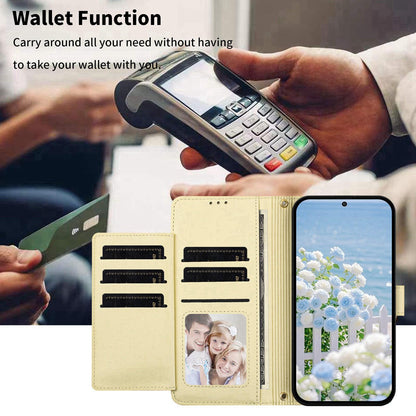 For Redmi K90 Pro Max / Poco F8 Ultra Butterfly Flower Zipper Wallet Vegan Leather Phone Case with Strap(Yellow)