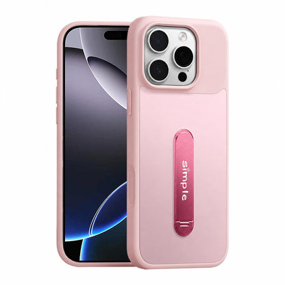 For iPhone 16 Pro Max Contrast Color 360 Degree Rotation Holder Magnetic Phone Case - Pink - EDA009737503A