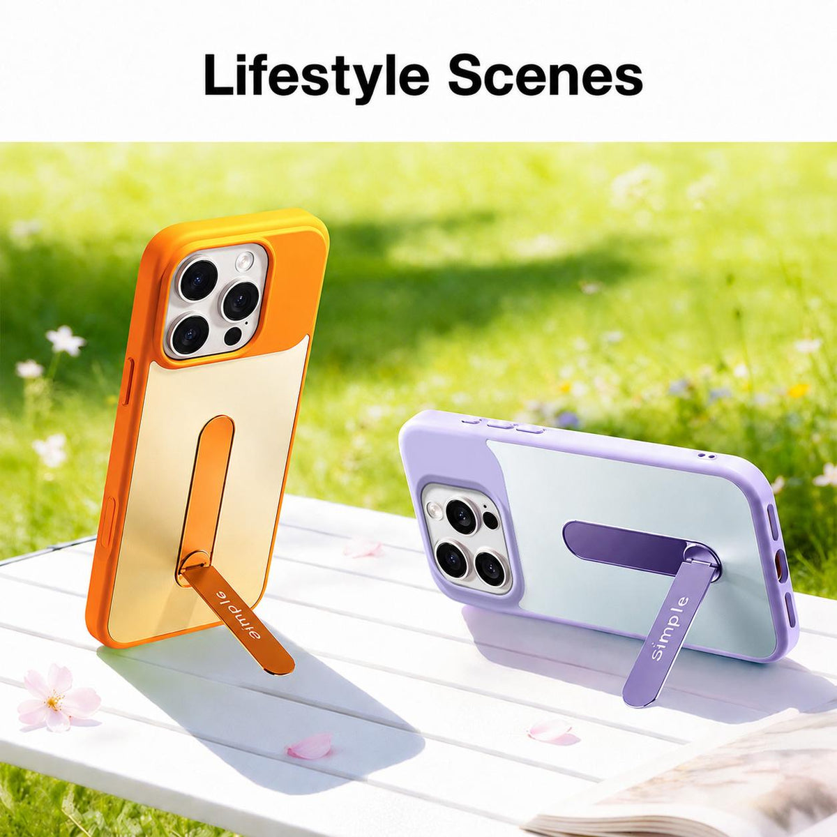 For iPhone 16 Pro Max Contrast Color 360 Degree Rotation Holder Magnetic Phone Case - Green - EDA009737503C