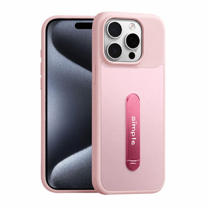 For iPhone 15 Pro Max Contrast Color 360 Degree Rotation Holder Magnetic Phone Case - Pink - EDA009737505A