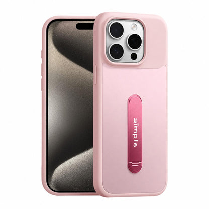 For iPhone 15 Pro Contrast Color 360 Degree Rotation Holder Magnetic Phone Case - Pink - EDA009737506A