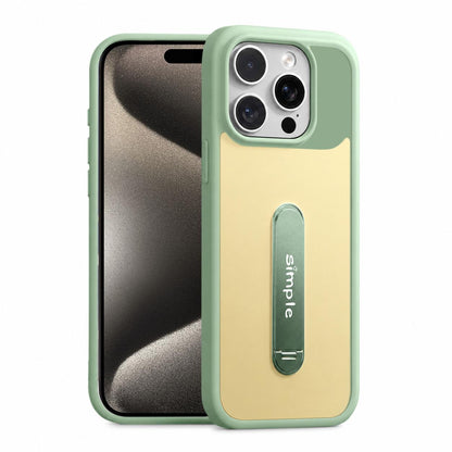 For iPhone 15 Pro Contrast Color 360 Degree Rotation Holder Magnetic Phone Case - Green - EDA009737506C