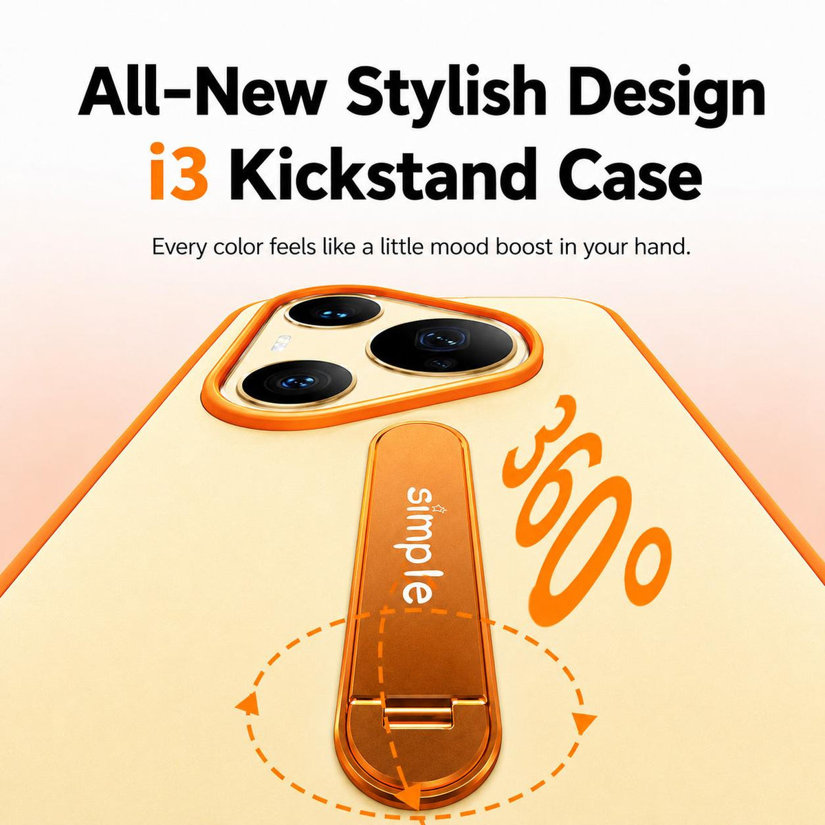 For Huawei Pura 90 Pro 5G Contrast Color 360 Degree Rotation Holder Magnetic Phone Case - Orange - EDA009737602D