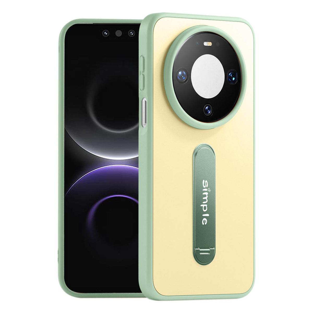 For Huawei Mate 80 / Mate 80 Pro Contrast Color 360 Degree Rotation Holder Magnetic Phone Case - Green - EDA009737603C