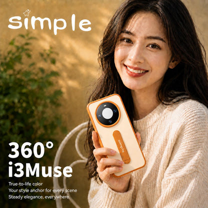 For Huawei Mate 80 / Mate 80 Pro Contrast Color 360 Degree Rotation Holder Magnetic Phone Case - Orange - EDA009737603D