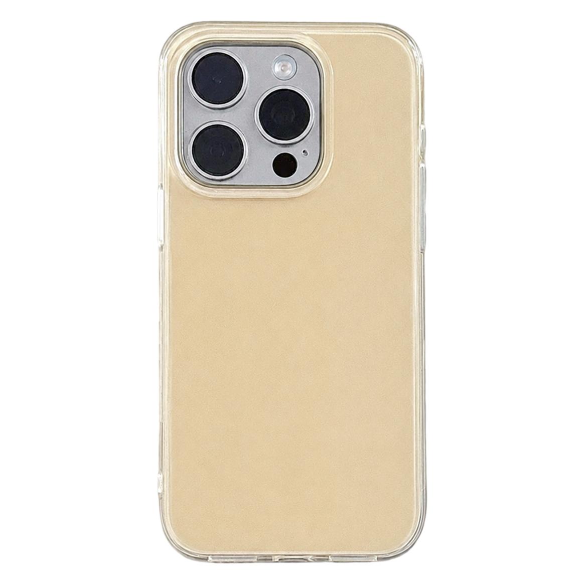 For iPhone 15 Pro Solid Color PC Hybrid TPU Shockproof Phone Case - Yellow - EDA009738110A