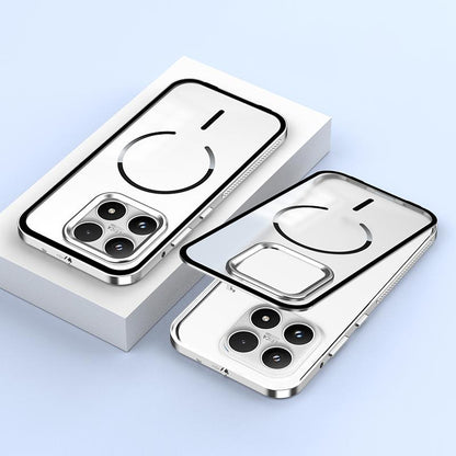 For Xiaomi 17 Max 5G Single-sided Snap Buckle Metal Frame Frosted MagSafe Phone Case - Silver - EDA009738201A