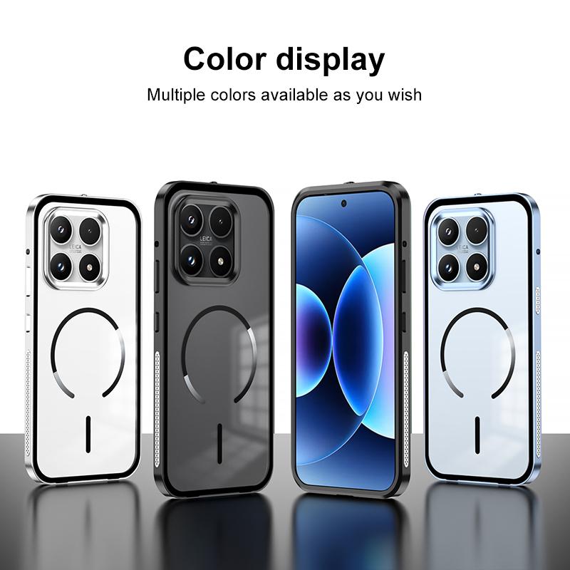 For Xiaomi 17 Max 5G Single-sided Snap Buckle Metal Frame Frosted MagSafe Phone Case - Silver - EDA009738201A