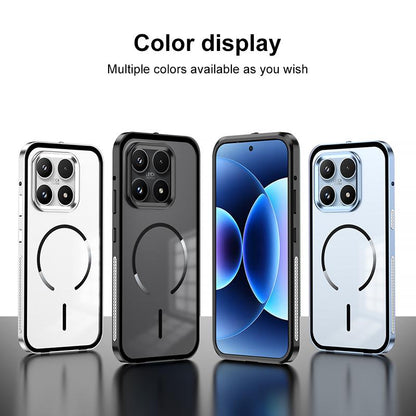 For Xiaomi 17 Max 5G Single-sided Snap Buckle Metal Frame Frosted MagSafe Phone Case - Silver - EDA009738201A