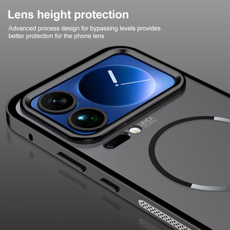For Xiaomi 17 Max 5G Single-sided Snap Buckle Metal Frame Frosted MagSafe Phone Case - Silver - EDA009738201A