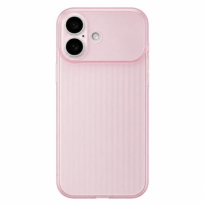 For iPhone 16 Plus TPU Large Window Cooling Corrugated Phone Case - Pink - EDA009738403B