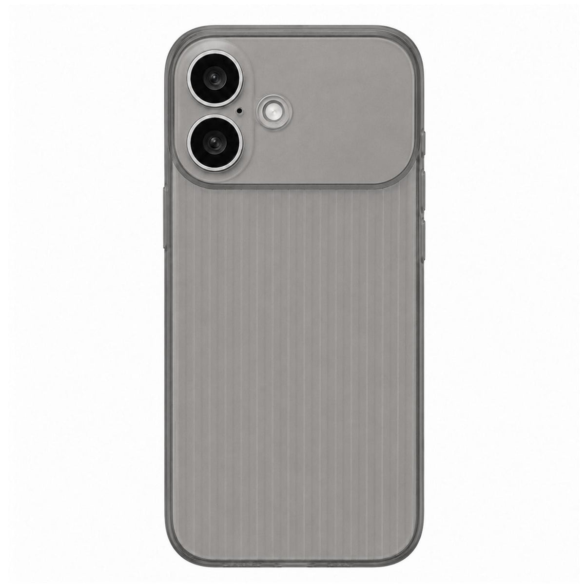 For iPhone 16 Plus TPU Large Window Cooling Corrugated Phone Case - Grey - EDA009738403C
