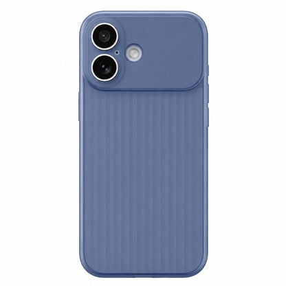 For iPhone 16 Plus TPU Large Window Cooling Corrugated Phone Case - Blue - EDA009738403F