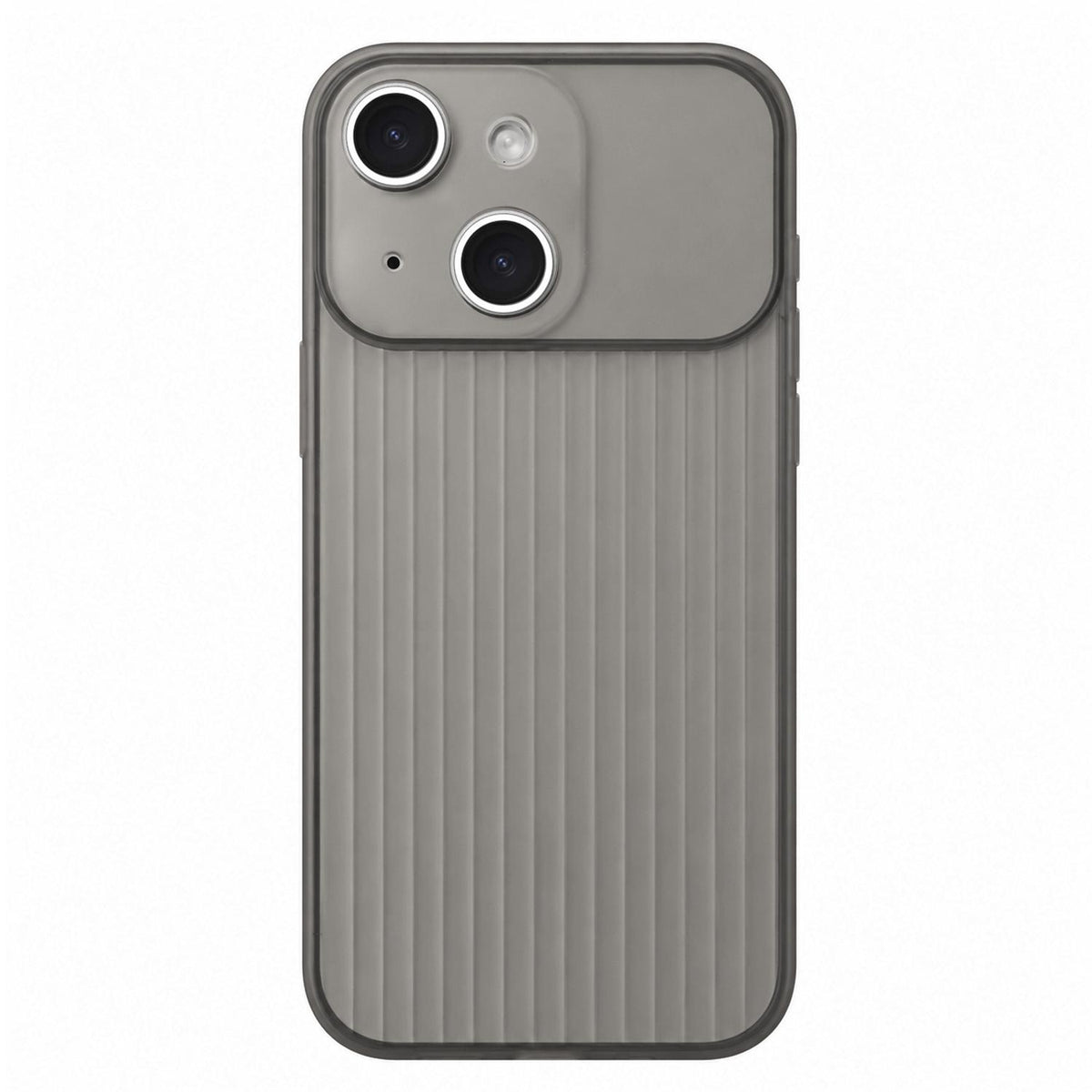 For iPhone 15 Plus TPU Large Window Cooling Corrugated Phone Case - Grey - EDA009738407C