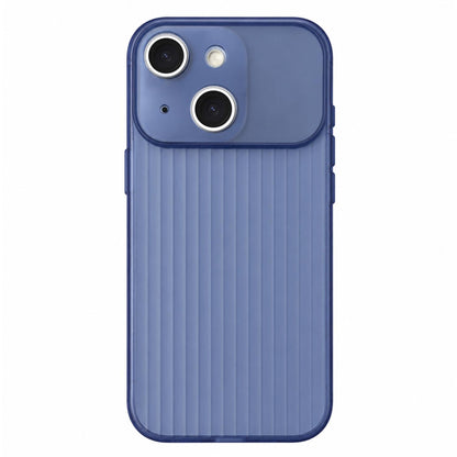For iPhone 15 Plus TPU Large Window Cooling Corrugated Phone Case - Blue - EDA009738407F