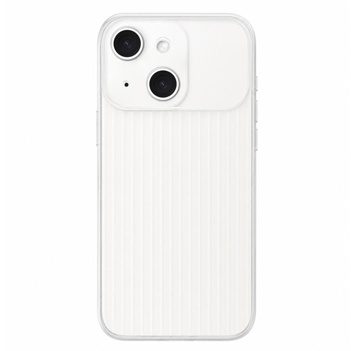 For iPhone 15 TPU Large Window Cooling Corrugated Phone Case - White - EDA009738408A