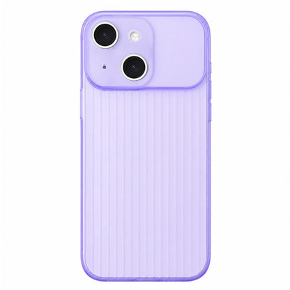 For iPhone 13 TPU Large Window Cooling Corrugated Phone Case - Purple - EDA009738415E