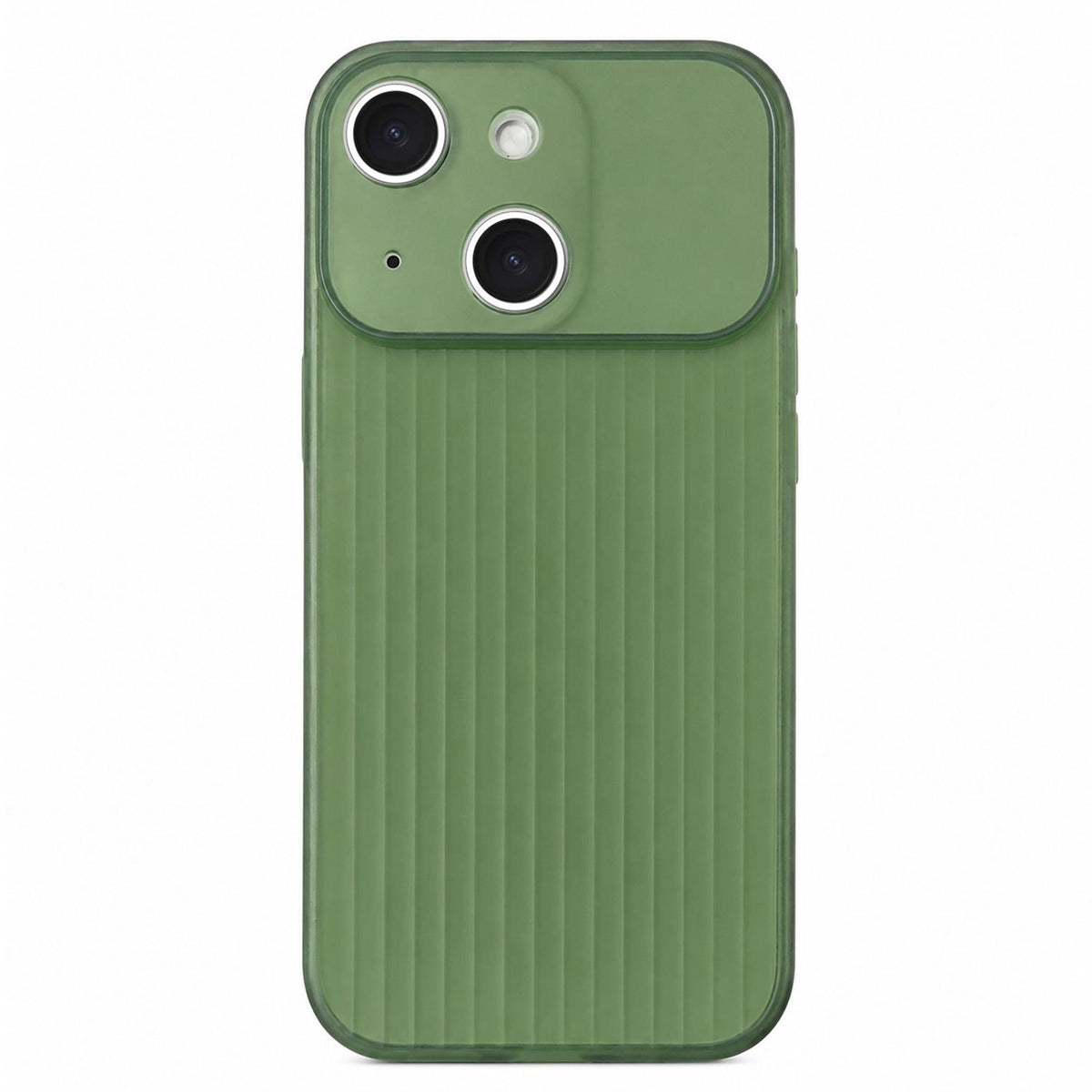 For iPhone 13 TPU Large Window Cooling Corrugated Phone Case - Green - EDA009738415G
