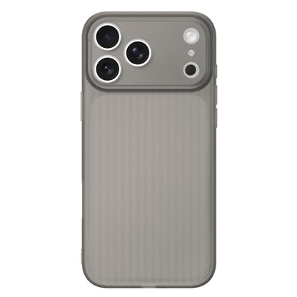 For iPhone 17 Pro TPU Large Window Cooling Corrugated Phone Case - Grey - EDA009738417C