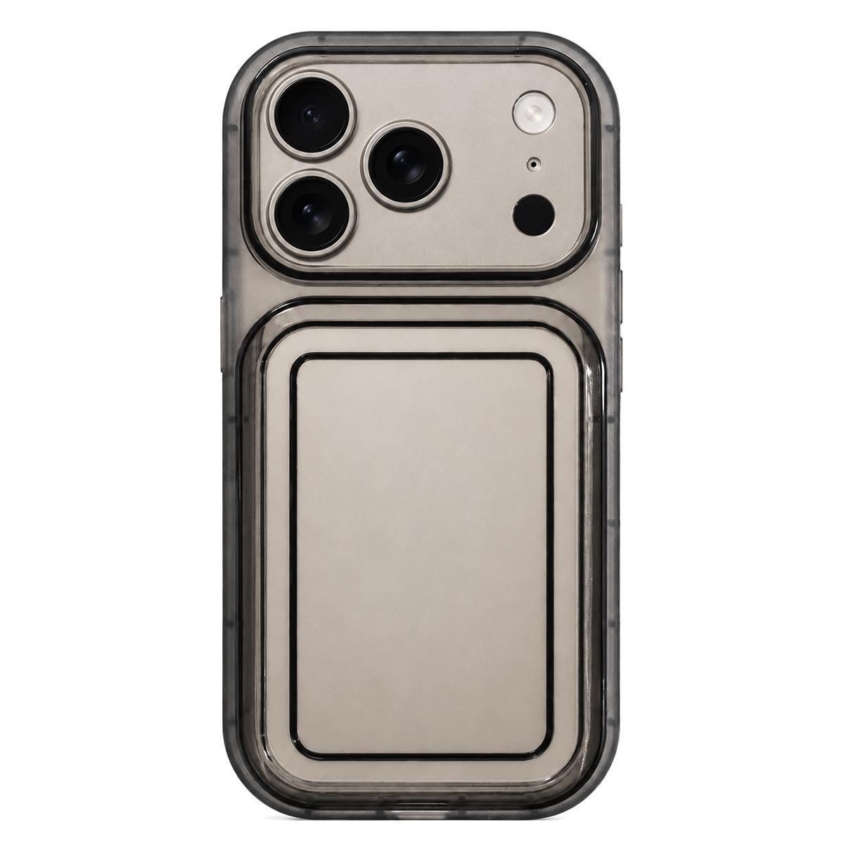 For iPhone 17 Pro Max Circuit Round Photo Frame TPU Phone Case - Black - EDA009739301B