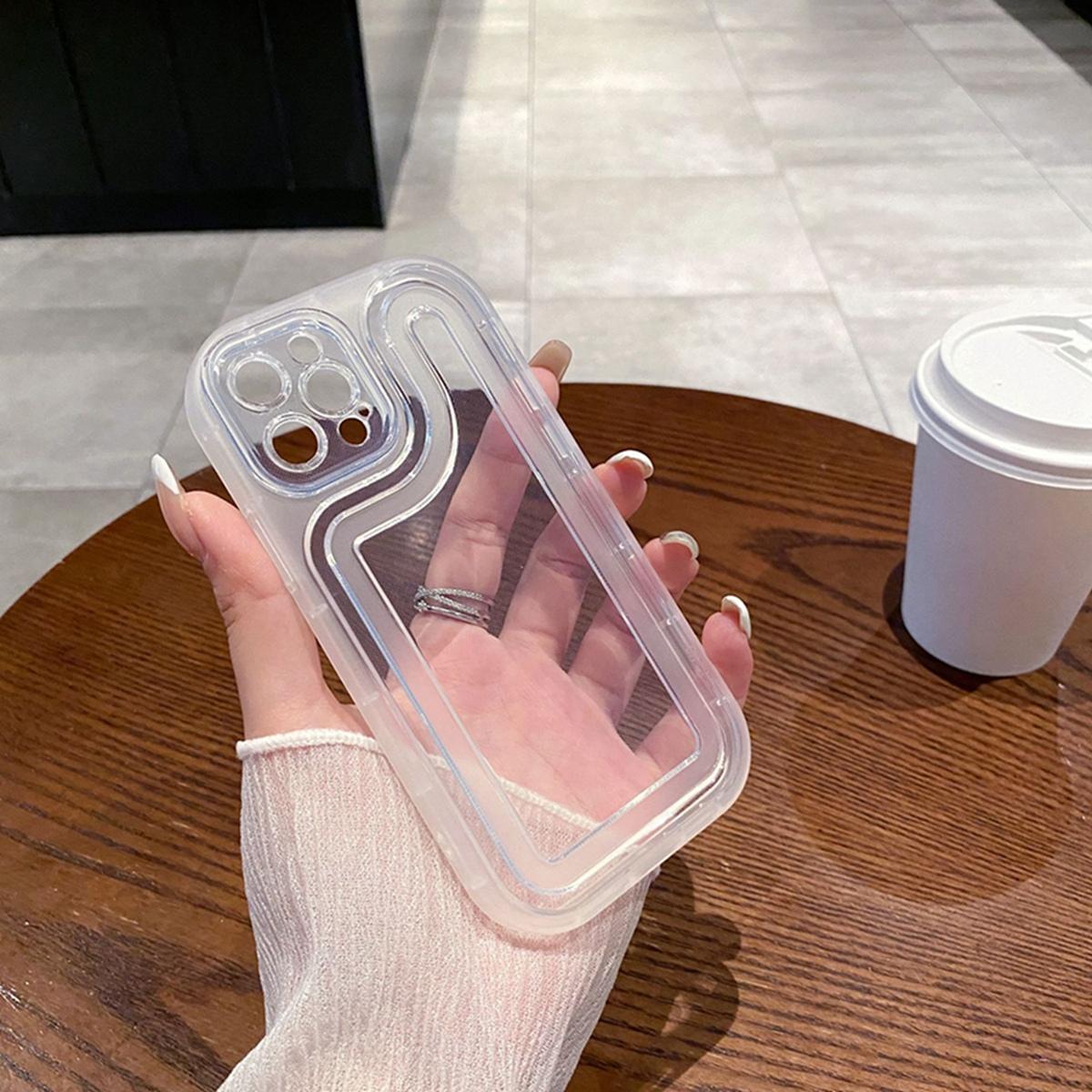For iPhone 17 Pro Circuit Round Photo Frame TPU Phone Case - Transparent - EDA009739302A