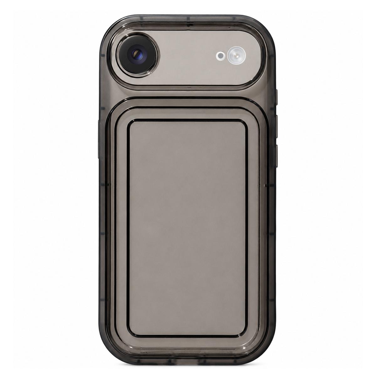 For iPhone Air Circuit Round Photo Frame TPU Phone Case - Black - EDA009739304B