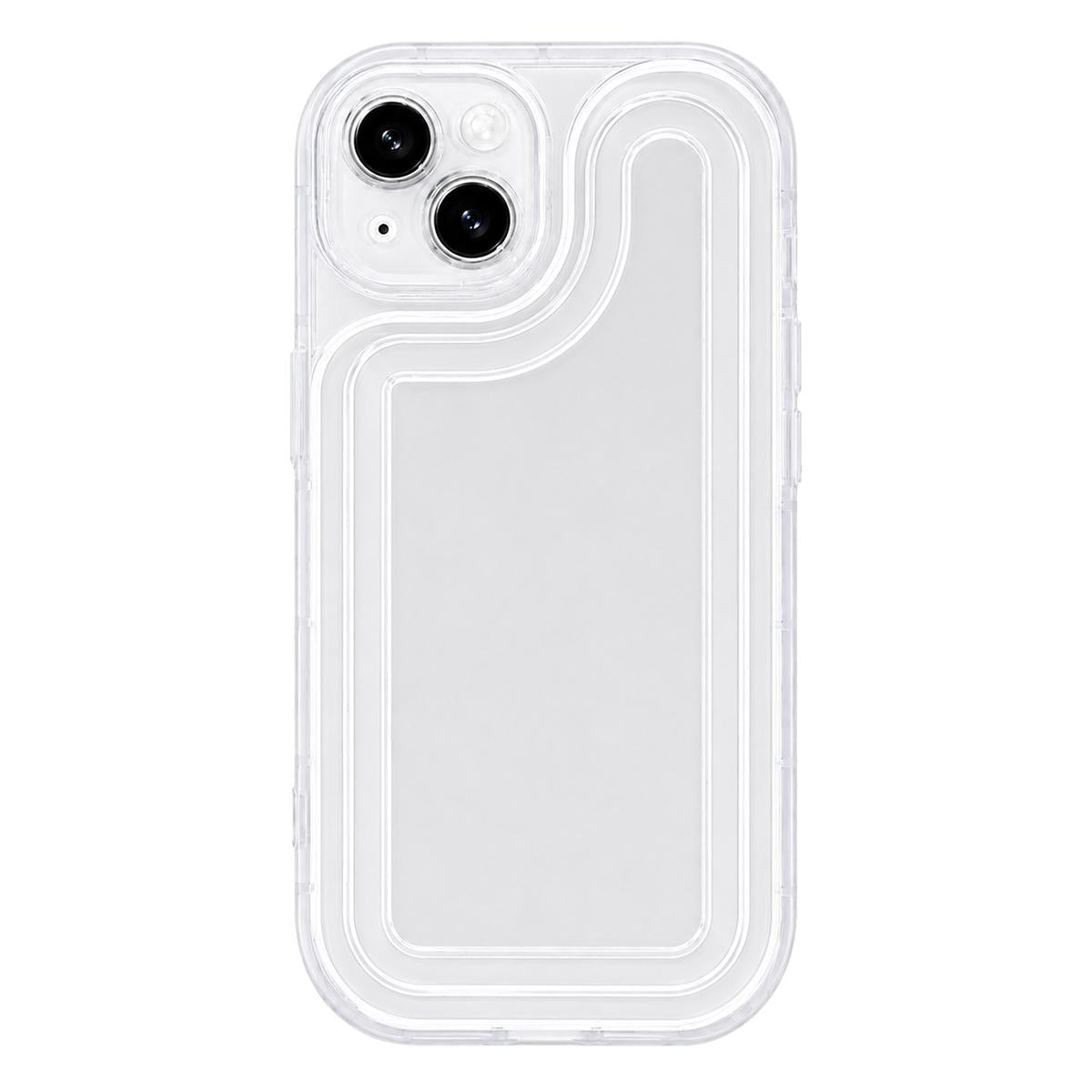 For iPhone 15 Plus Circuit Round Photo Frame TPU Phone Case - Transparent - EDA009739311A