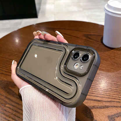 For iPhone 15 Circuit Round Photo Frame TPU Phone Case - Black - EDA009739312B
