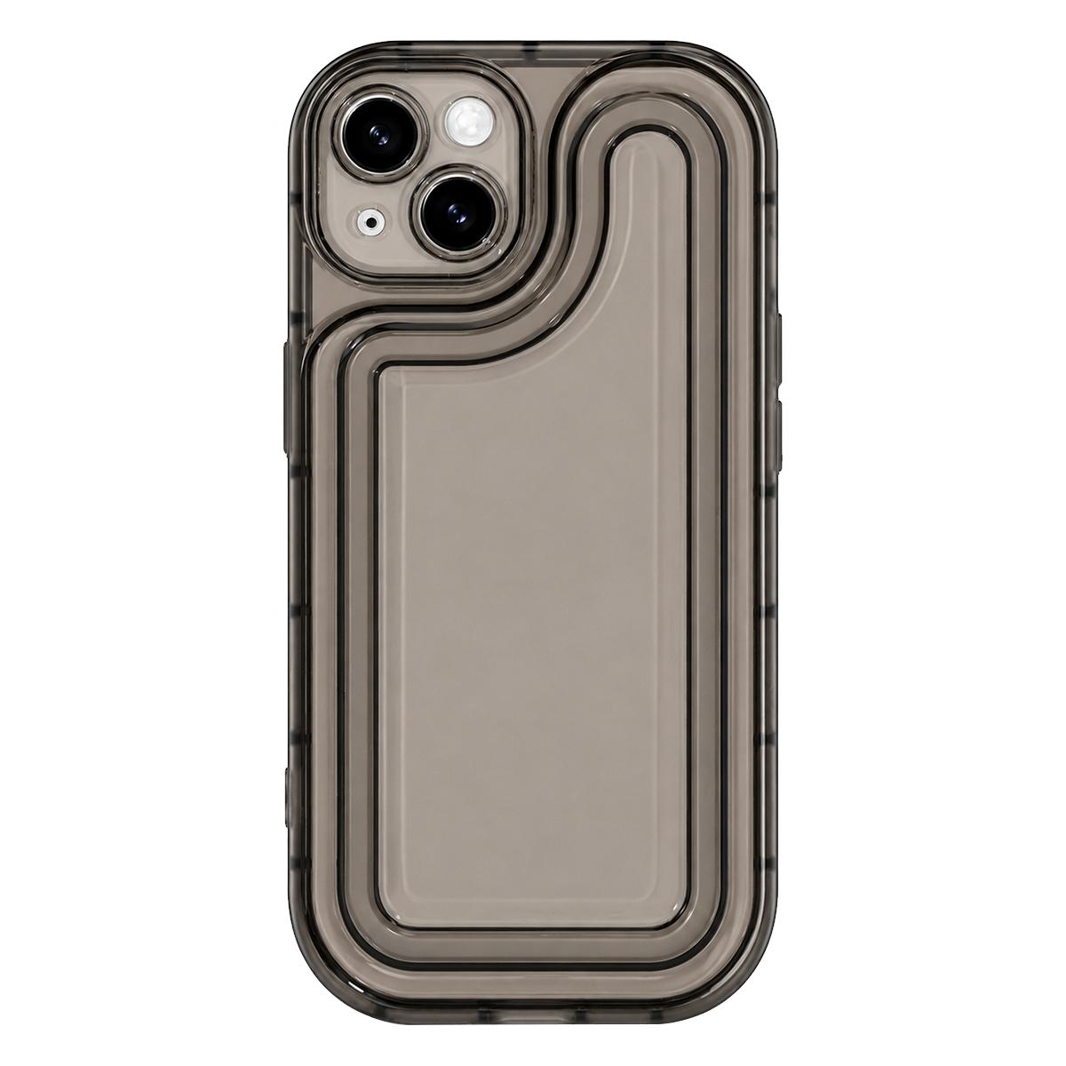 For iPhone 14 Plus Circuit Round Photo Frame TPU Phone Case - Black - EDA009739313B