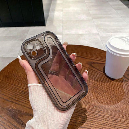 For iPhone 14 Plus Circuit Round Photo Frame TPU Phone Case - Black - EDA009739313B