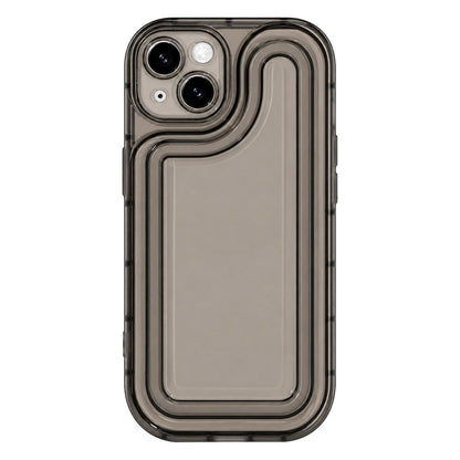 For iPhone 14 Circuit Round Photo Frame TPU Phone Case - Black - EDA009739314B