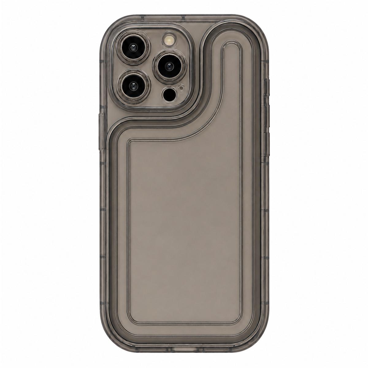 For iPhone 13 Pro Max Circuit Round Photo Frame TPU Phone Case - Black - EDA009739317B