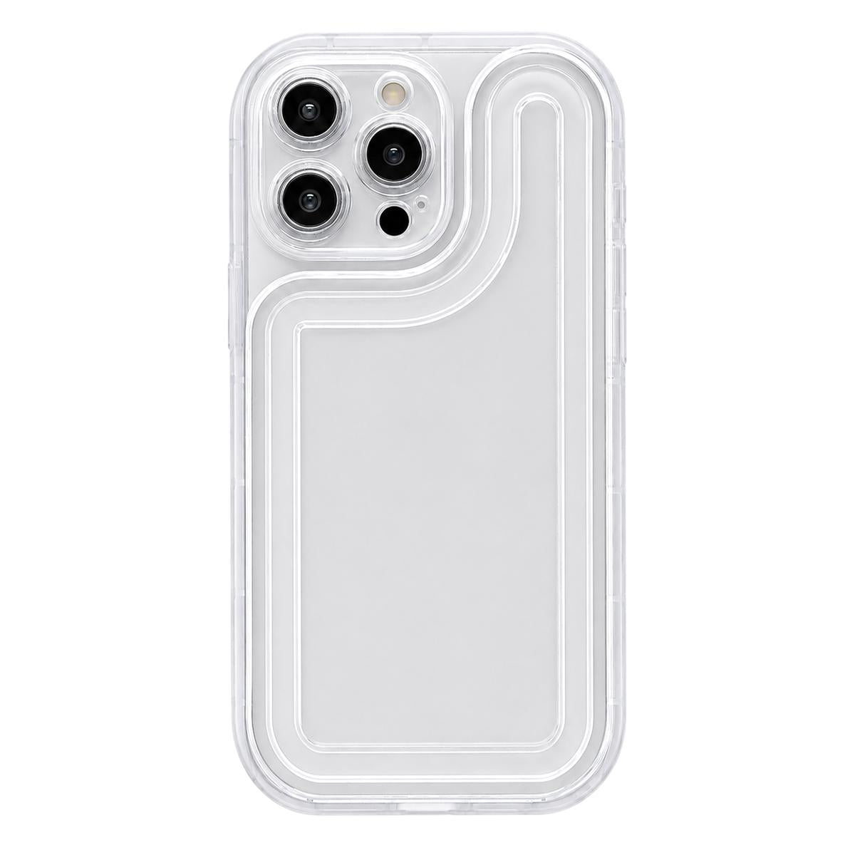 For iPhone 12 Pro Max Circuit Round Photo Frame TPU Phone Case - Transparent - EDA009739321A