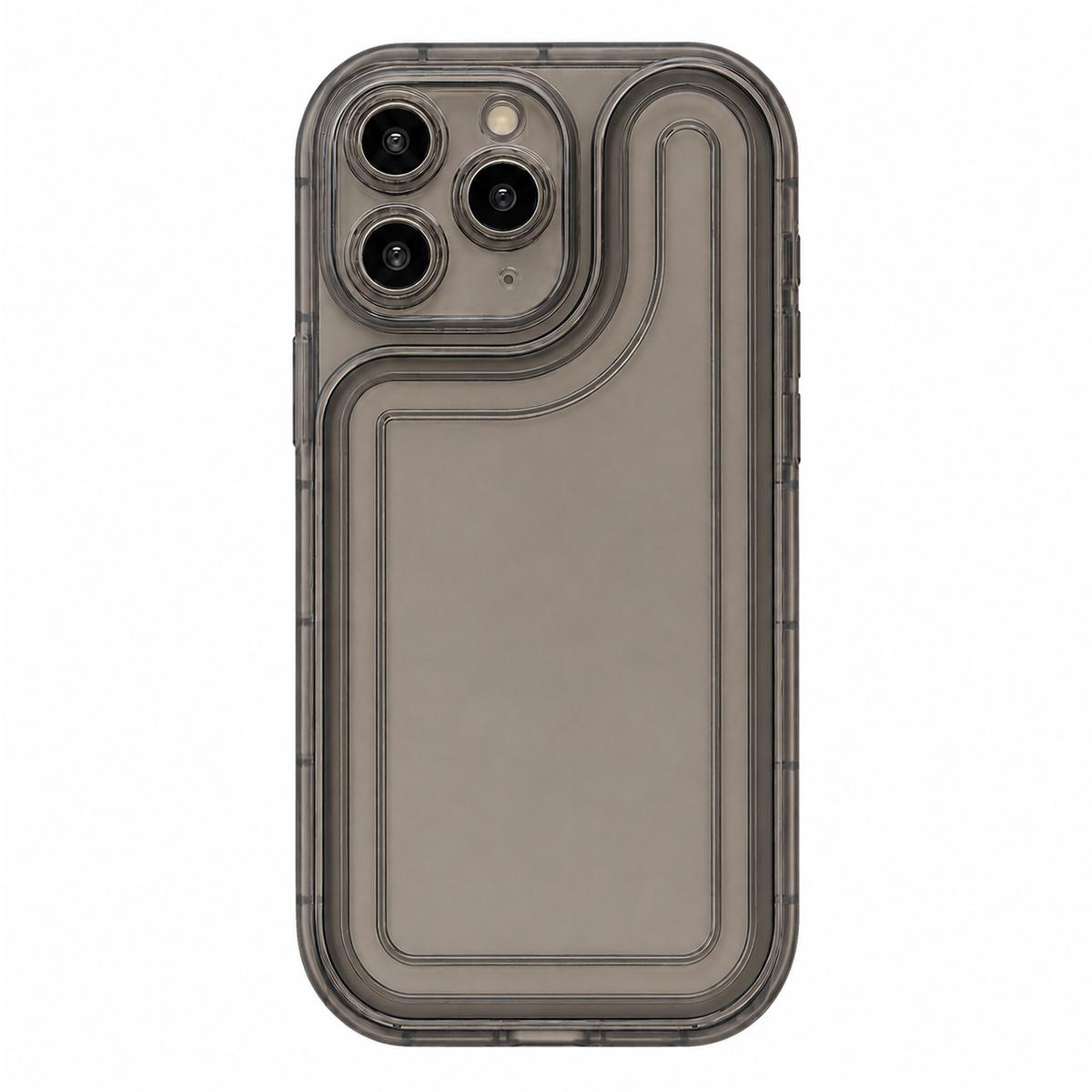 For iPhone 11 Pro Circuit Round Photo Frame TPU Phone Case - Black - EDA009739325B