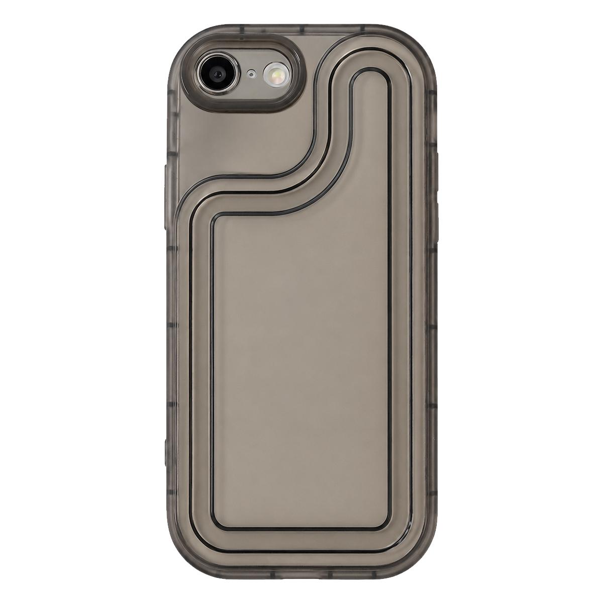 For iPhone 7 Circuit Round Photo Frame TPU Phone Case - Black - EDA009739326B