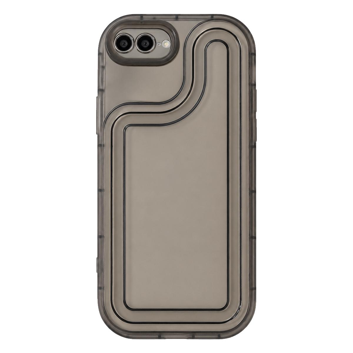 For iPhone 7 Plus Circuit Round Photo Frame TPU Phone Case - Black - EDA009739327B