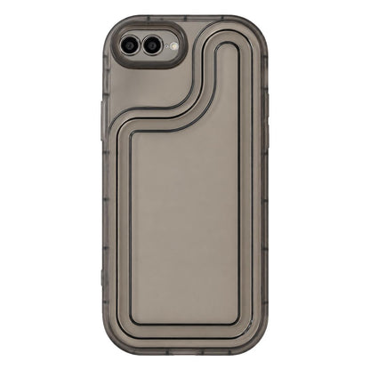 For iPhone 7 Plus Circuit Round Photo Frame TPU Phone Case - Black - EDA009739327B
