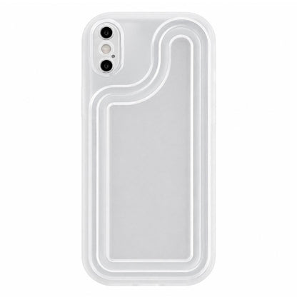 For iPhone X Circuit Round Photo Frame TPU Phone Case - Transparent - EDA009739330A