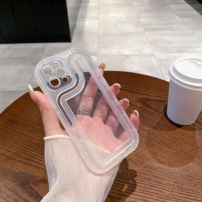 For iPhone X Circuit Round Photo Frame TPU Phone Case - Transparent - EDA009739330A