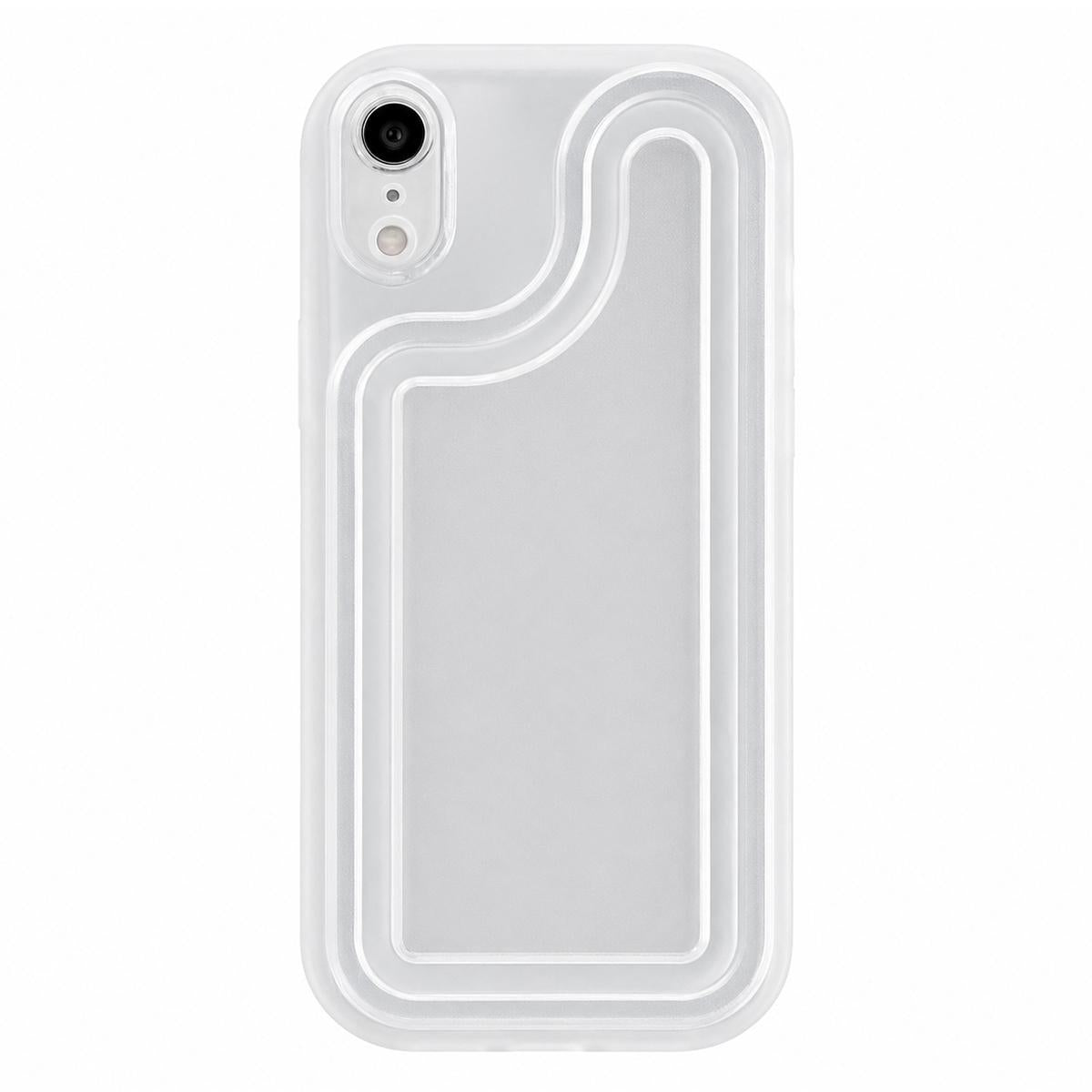 For iPhone XR Circuit Round Photo Frame TPU Phone Case - Transparent - EDA009739331A