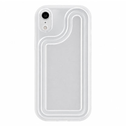 For iPhone XR Circuit Round Photo Frame TPU Phone Case - Transparent - EDA009739331A