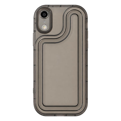 For iPhone XR Circuit Round Photo Frame TPU Phone Case - Black - EDA009739331B
