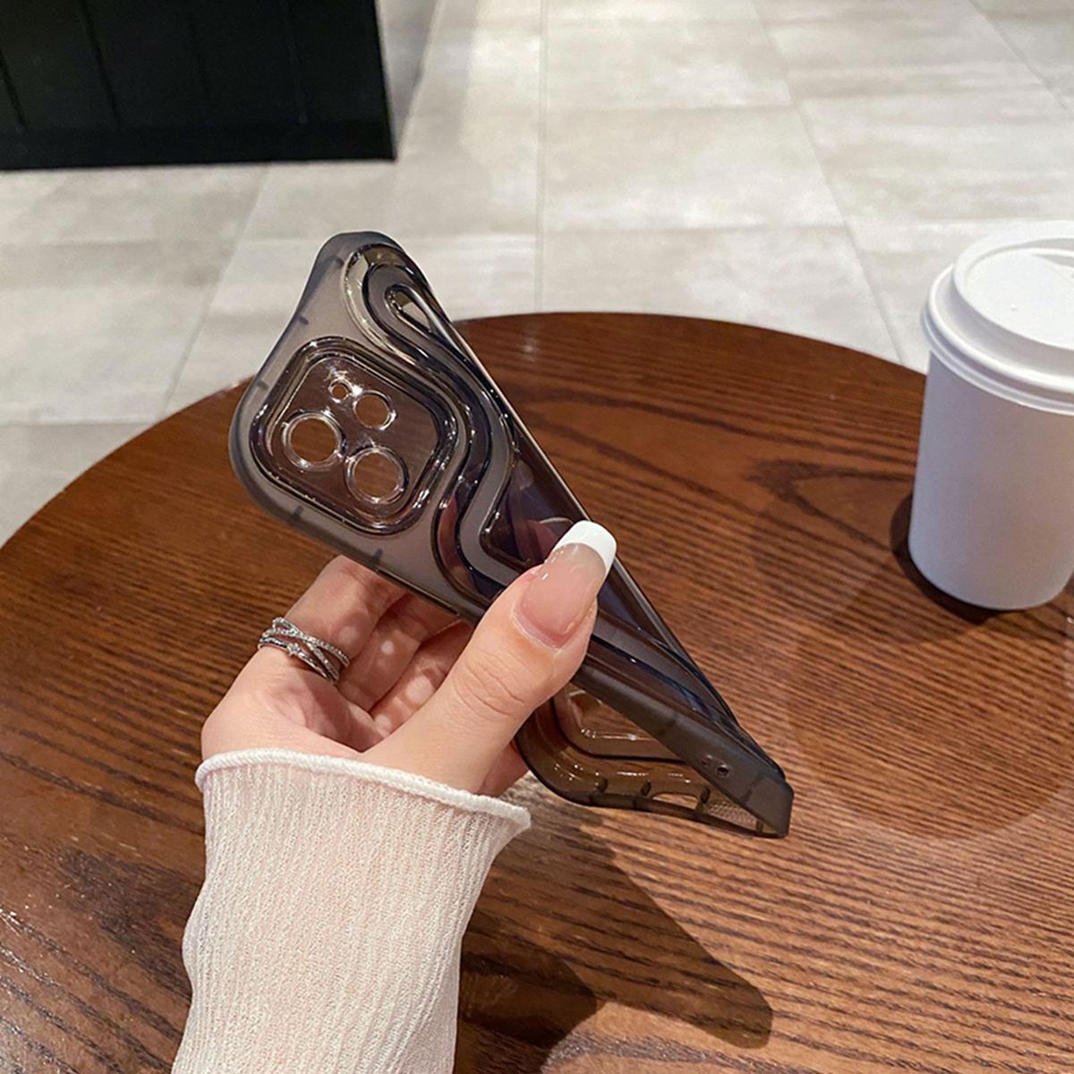 For iPhone 7 Circuit Round Photo Frame TPU Phone Case - Black - EDA009739326B