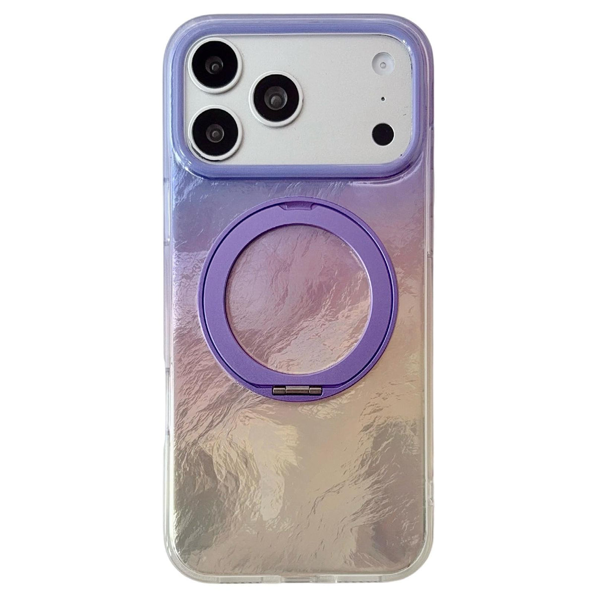 For iPhone 17 Pro Max Gradient Glacier 360 Magnetic Holder Phone Case - Purple - EDA009739601C