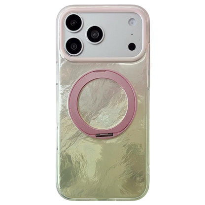For iPhone 17 Pro Max Gradient Glacier 360 Magnetic Holder Phone Case - Pink - EDA009739601D