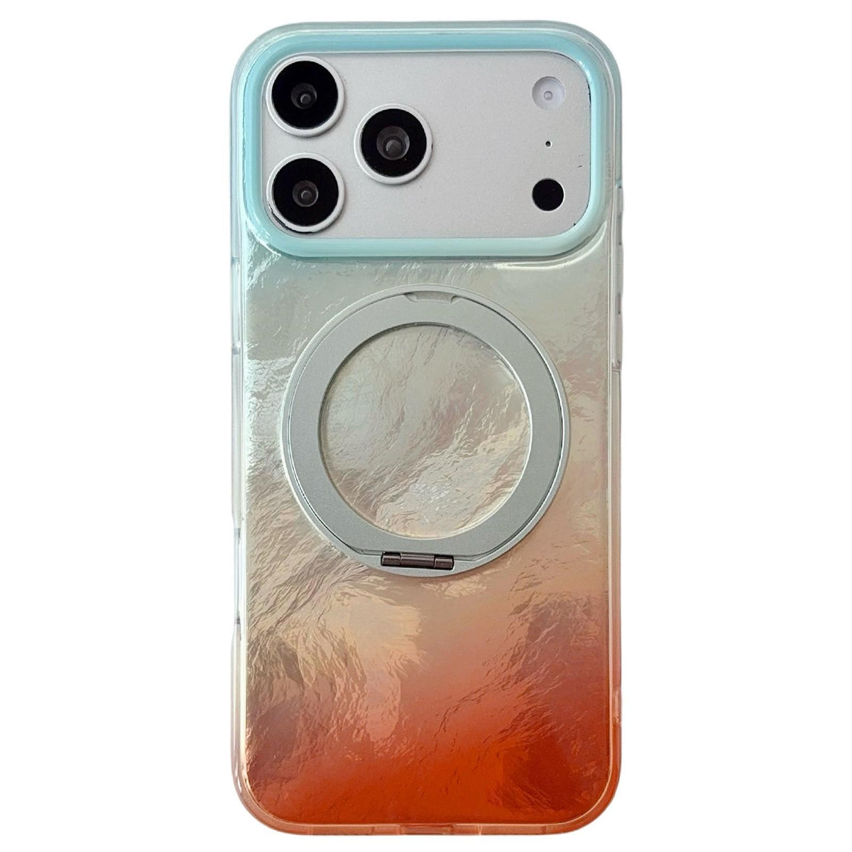 For iPhone 17 Pro Gradient Glacier 360 Magnetic Holder Phone Case - Light Blue - EDA009739602B