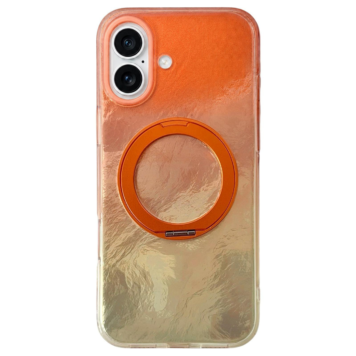 For iPhone 17 Gradient Glacier 360 Magnetic Holder Phone Case - Orange - EDA009739603A