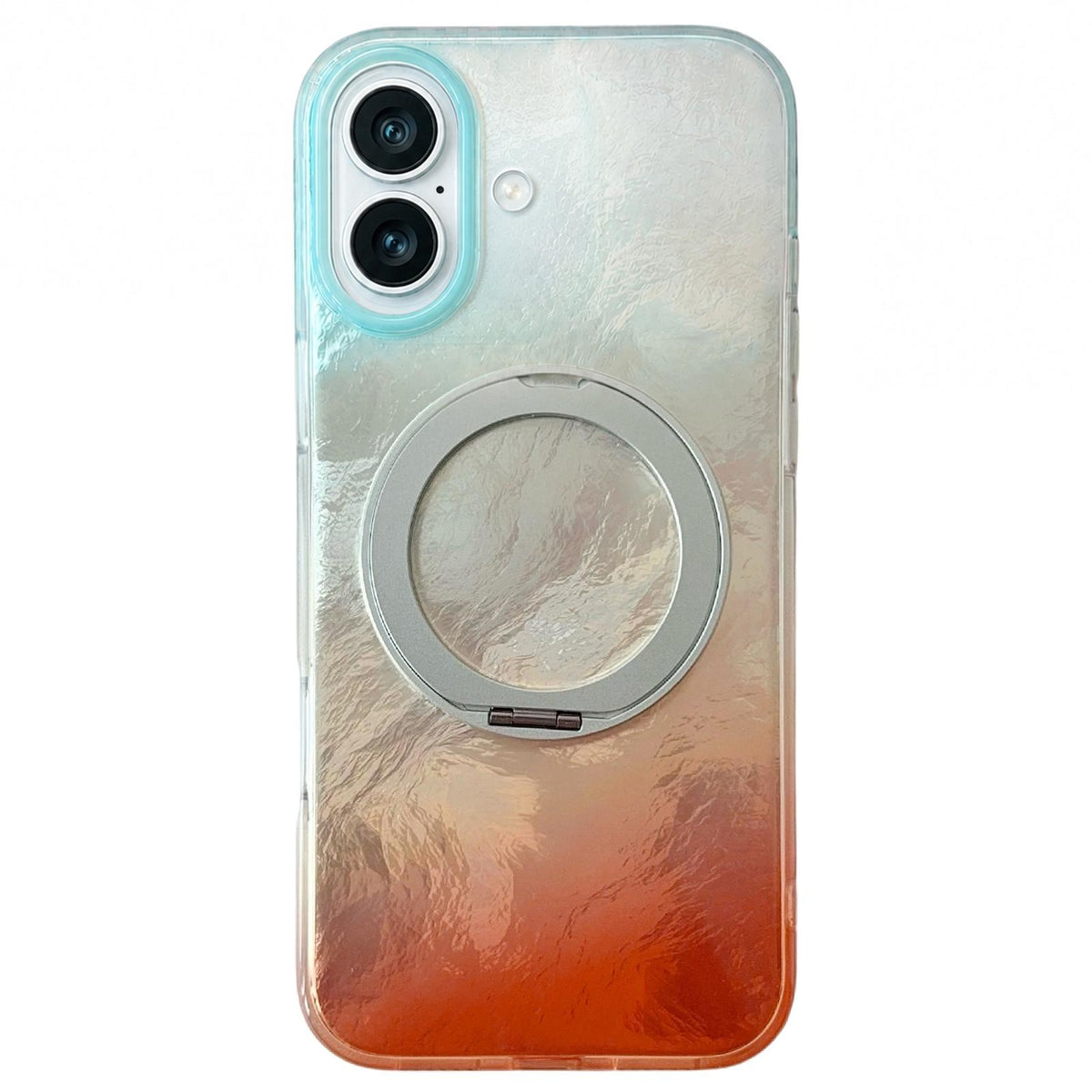 For iPhone 17 Gradient Glacier 360 Magnetic Holder Phone Case - Light Blue - EDA009739603B